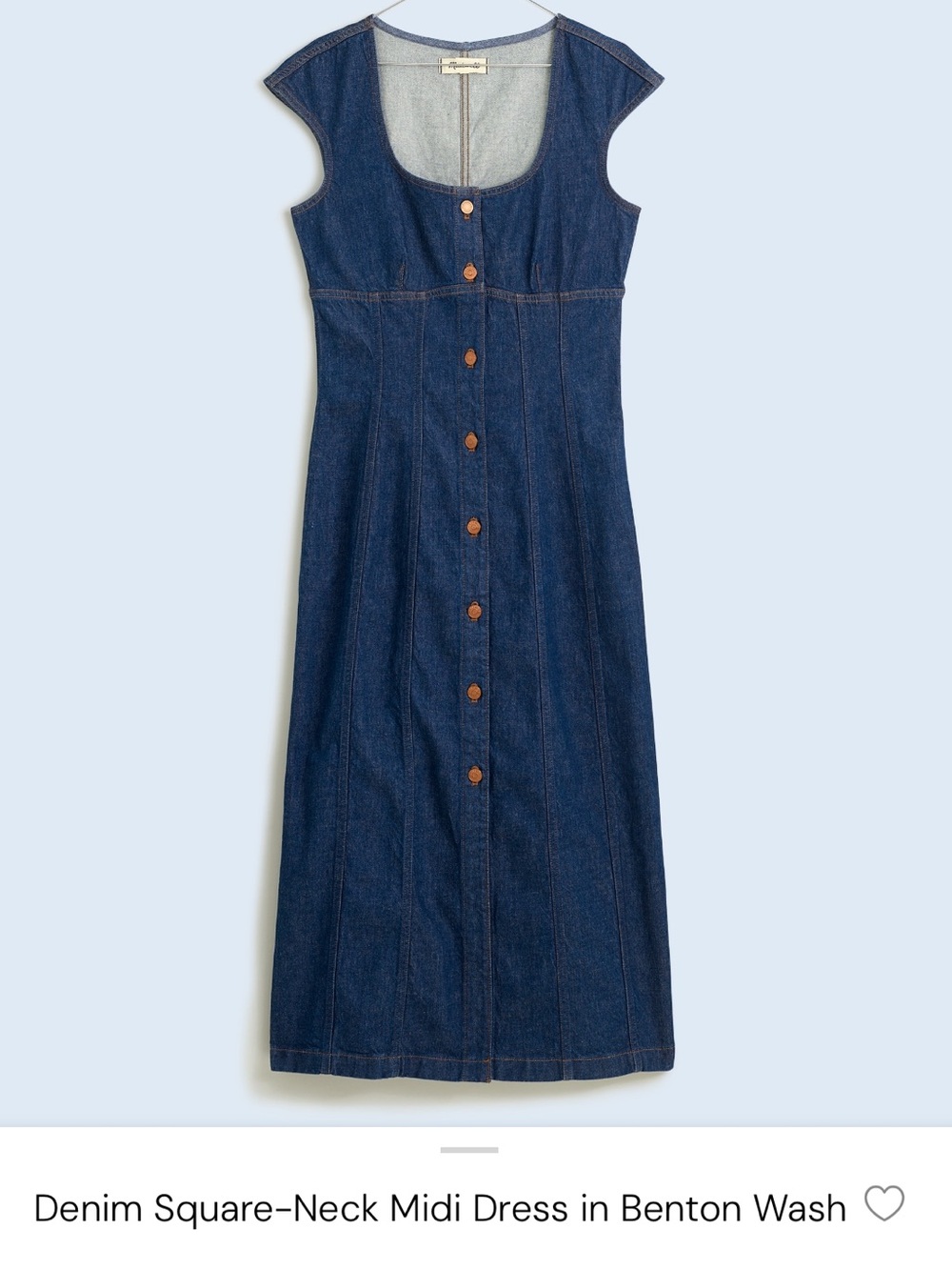 Madewell - Denim Square-Neck Midi Dress in Benton Wash